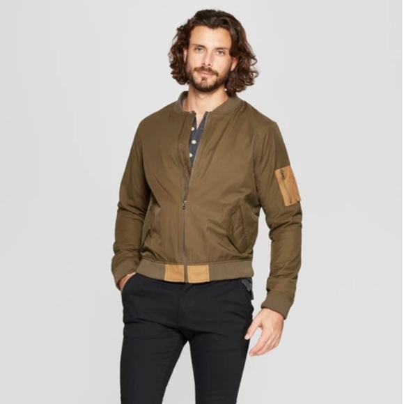 Goodfellow /& Co Mens Midweight Bomber Jacket Olive